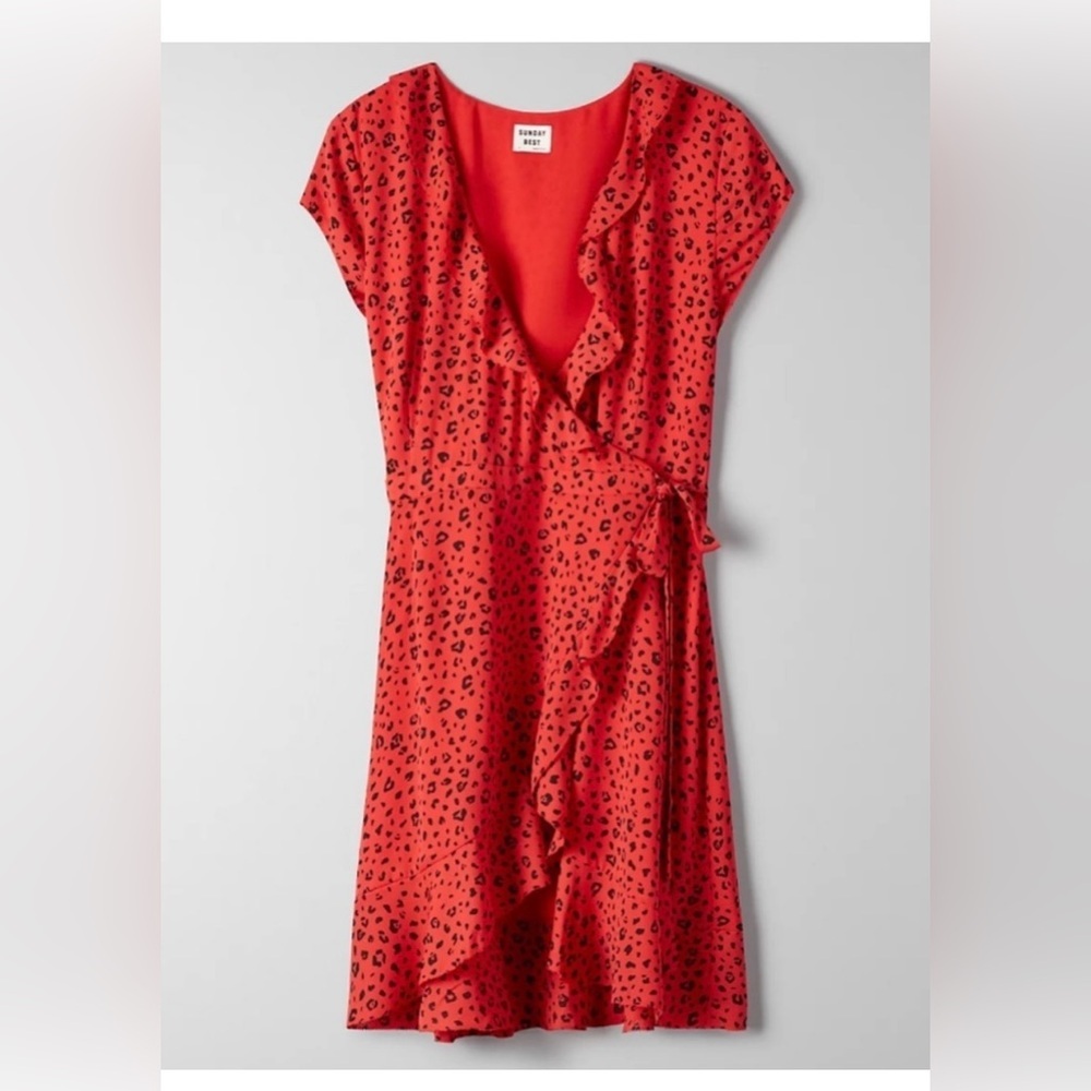 Aritzia Sunday Best Savoy Riffle Wrap Dress